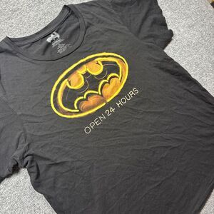 Batman (DC Comics) Mens T-Shirt -‎ Neon Style Open 24 Hours Image 2XL Nerdcore